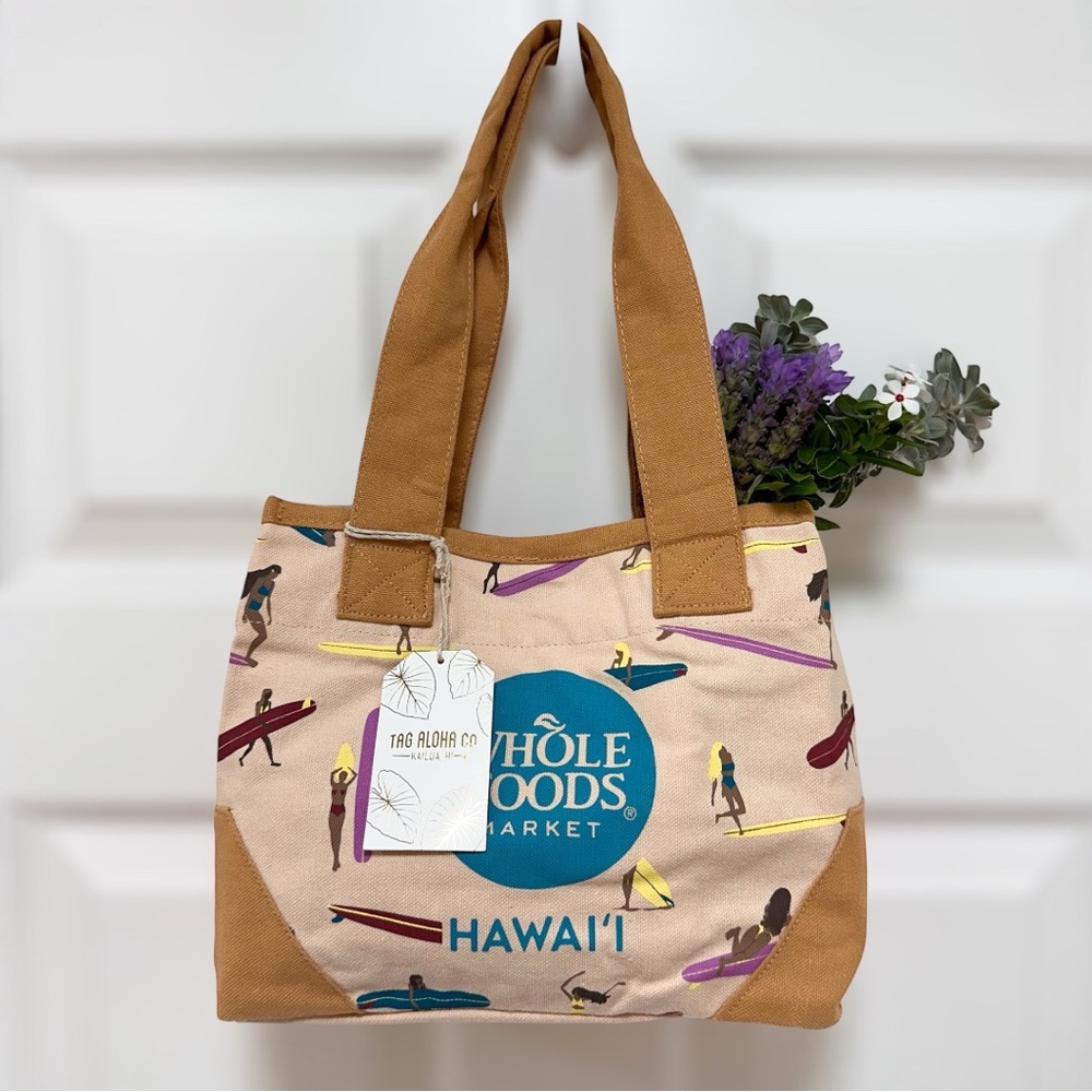 Whole Foods Hawai‘i Tag Aloha Organic Canvas Mini Tote NWT